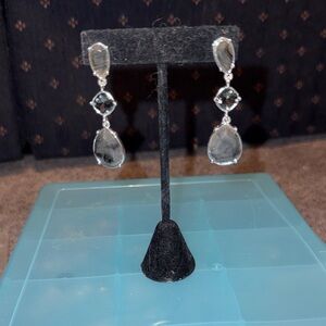 Chic Silver and Black Dangle Earrings